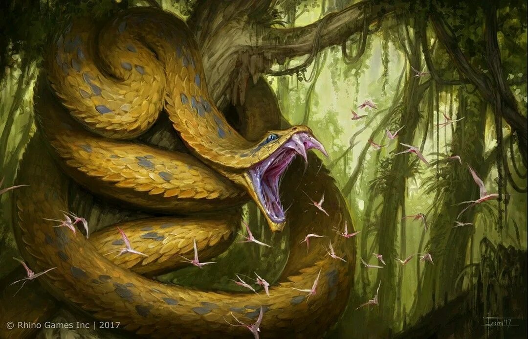 Huge sharp mythical snake like recorded