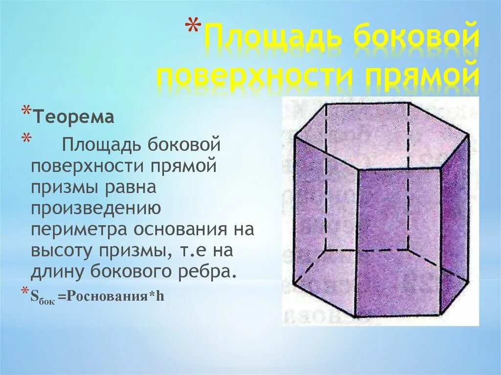 10 Класс.Призма, правильная Призма. Призма и ее элементы. Площадь поверхности Призмы. Призма геометрия ребра грани. Площадь боковой поверхности прямой Призмы. S полное призмы