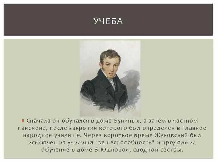 Жуковский был наставником. Жуковский был наставником