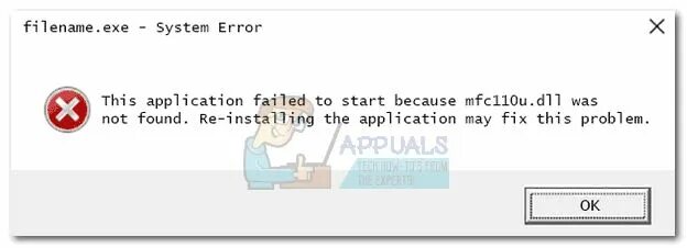 Как переводиться this application failed to start.