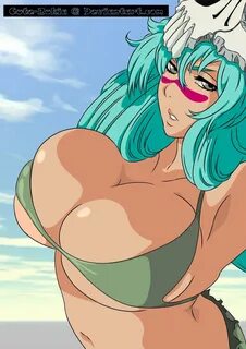 Bikini, Bleach, Blue Hair, Green Hair, nelliel 