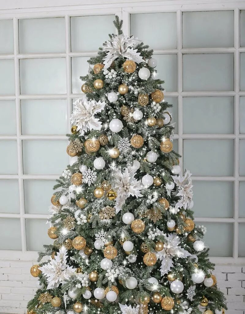 елка золото с серебром. елка золото с серебром. елка белая с золотом. елка в бело золотых тонах. стильный декор елки.