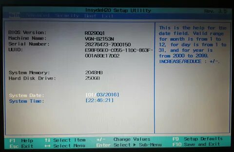 Sony vaio bios