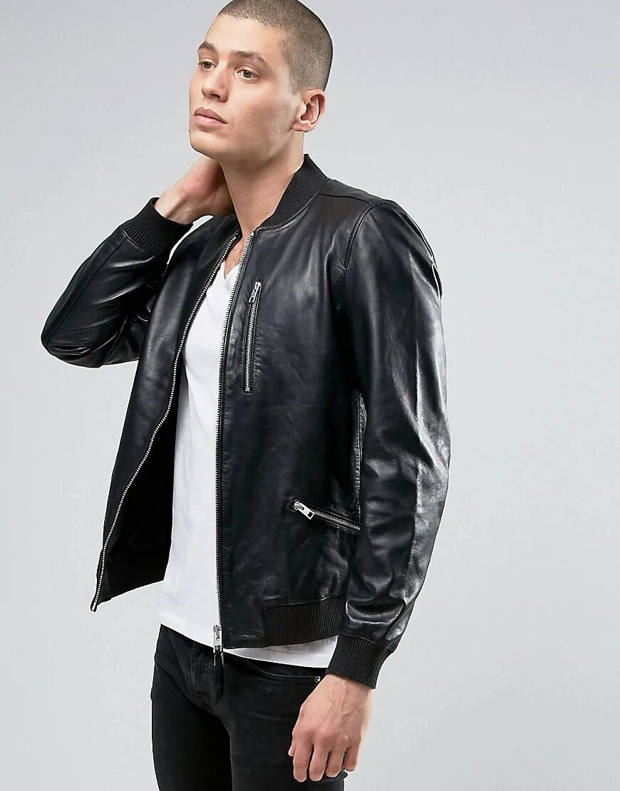 кожаный бомбер мужской. мужские leather bomber asos. чёрная кожаная куртка мужская. Bershka бомбер бужской кожа. Topman куртка мужская кожаная.
