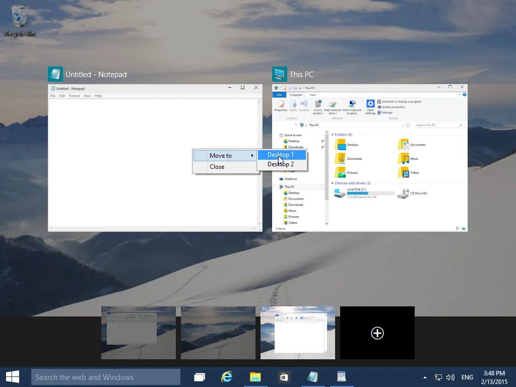Move desktop
