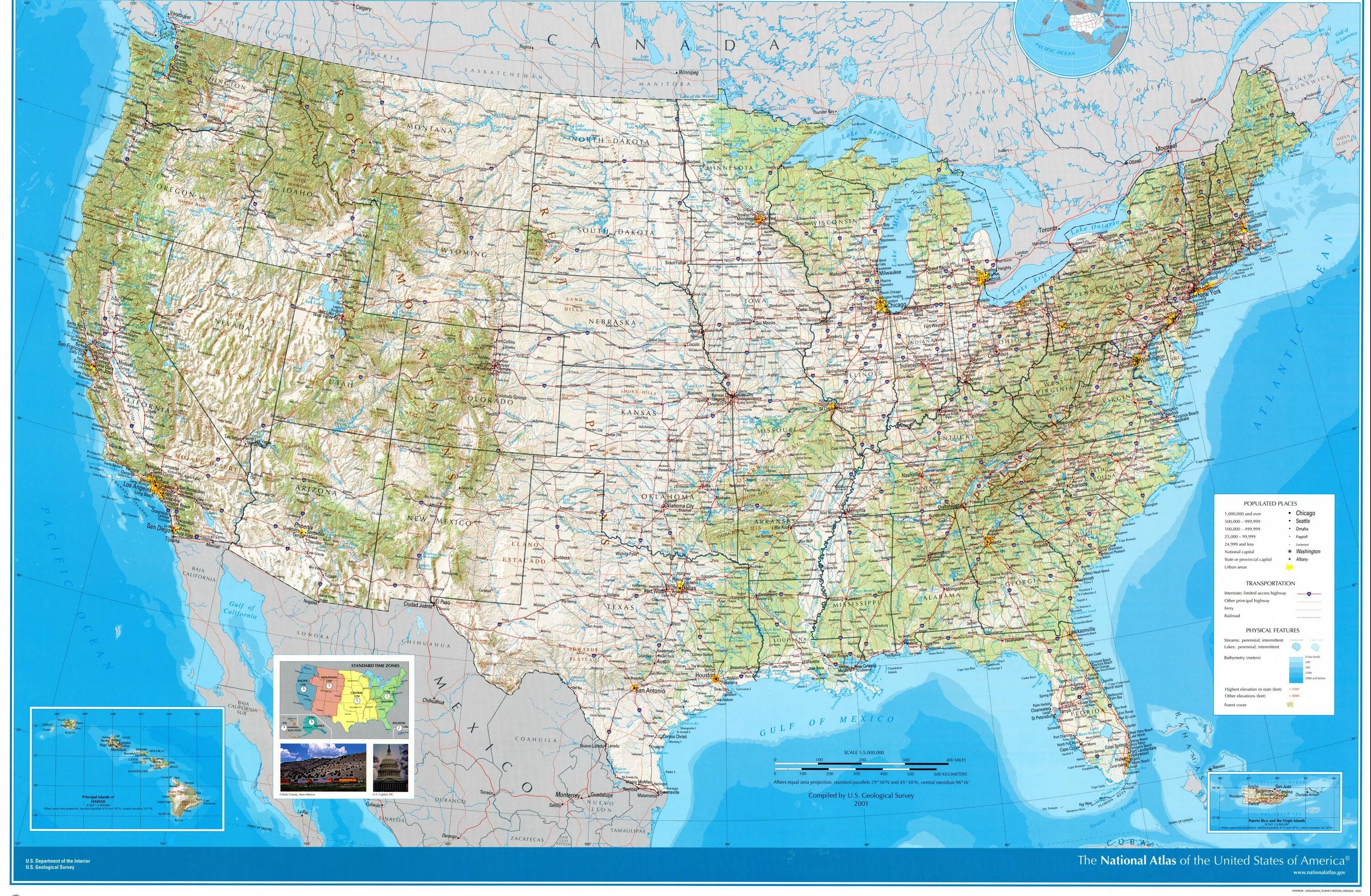 Самый западный город северной америки. Физическая карта США подробная. Географическая карта США. Подробная географическая карта США. Физическая карта США со Штатами.