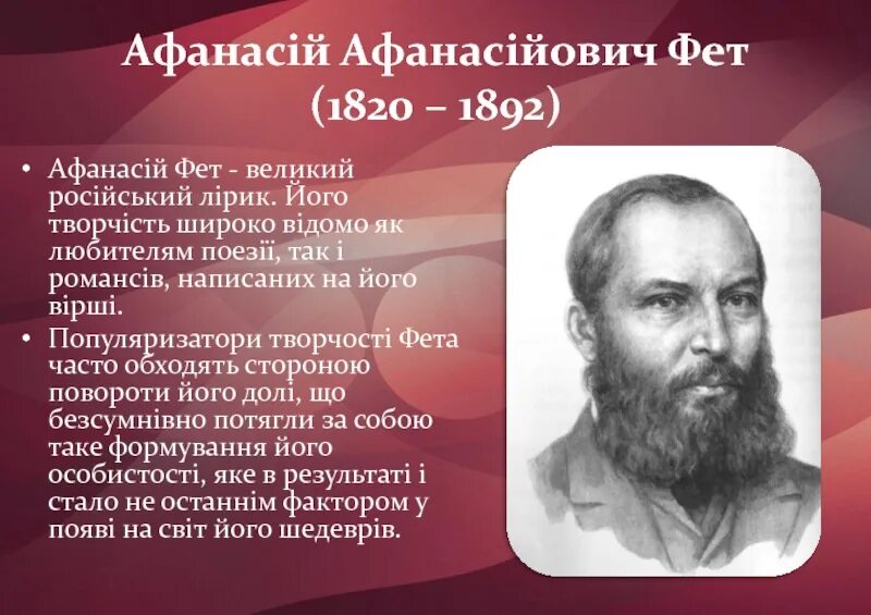 Приложение фет. Приложение фет