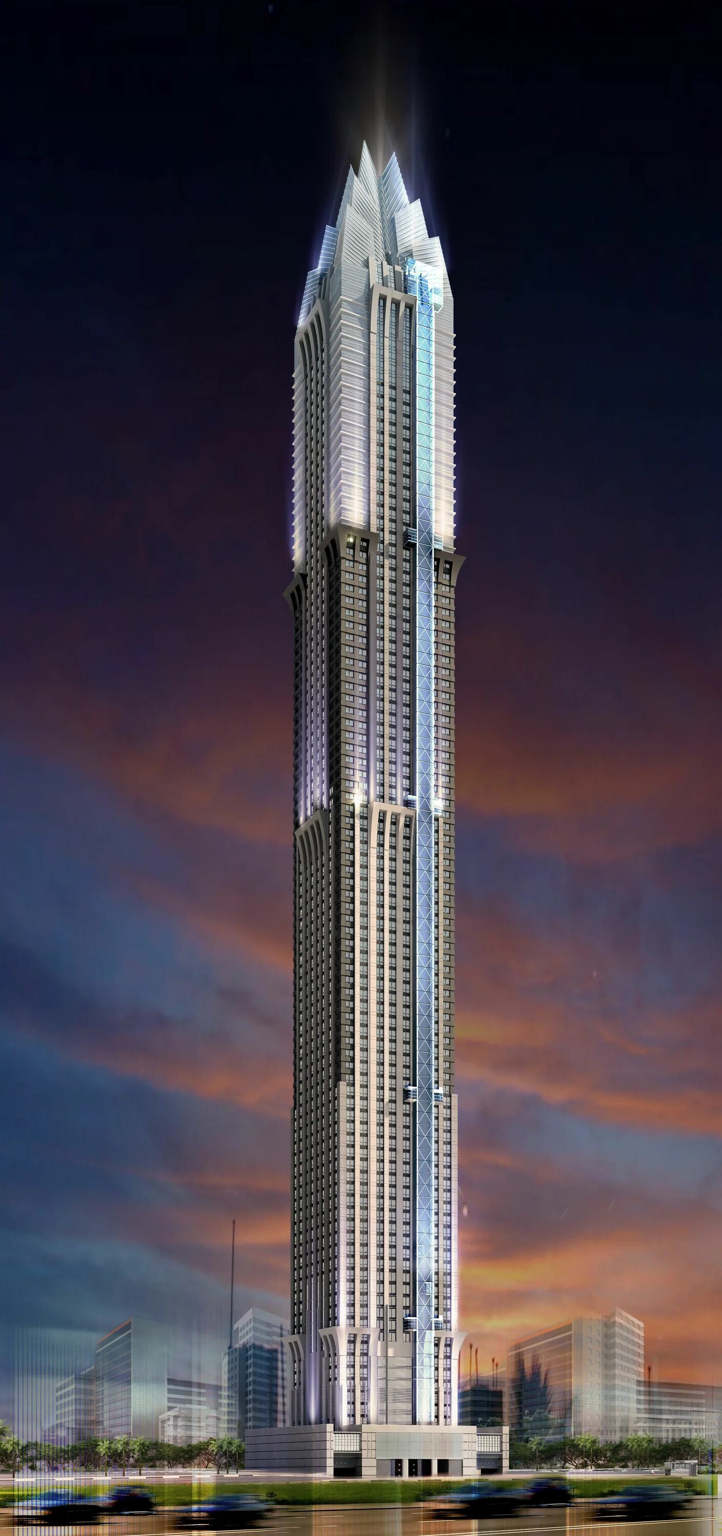 В каком городе находится самый высокий небоскреб. Здание Дубай Сити Тауэр. Небоскреб Чикаго Спайр. Даймонд Тауэр Дубай.