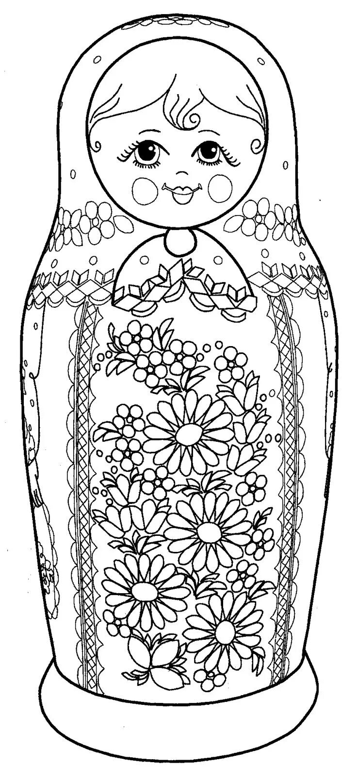 Русская матрешка раскраска для детей распечатать Pin by Natalia  on Матрёшка Crewel embroidery patterns, Matryoshka doll