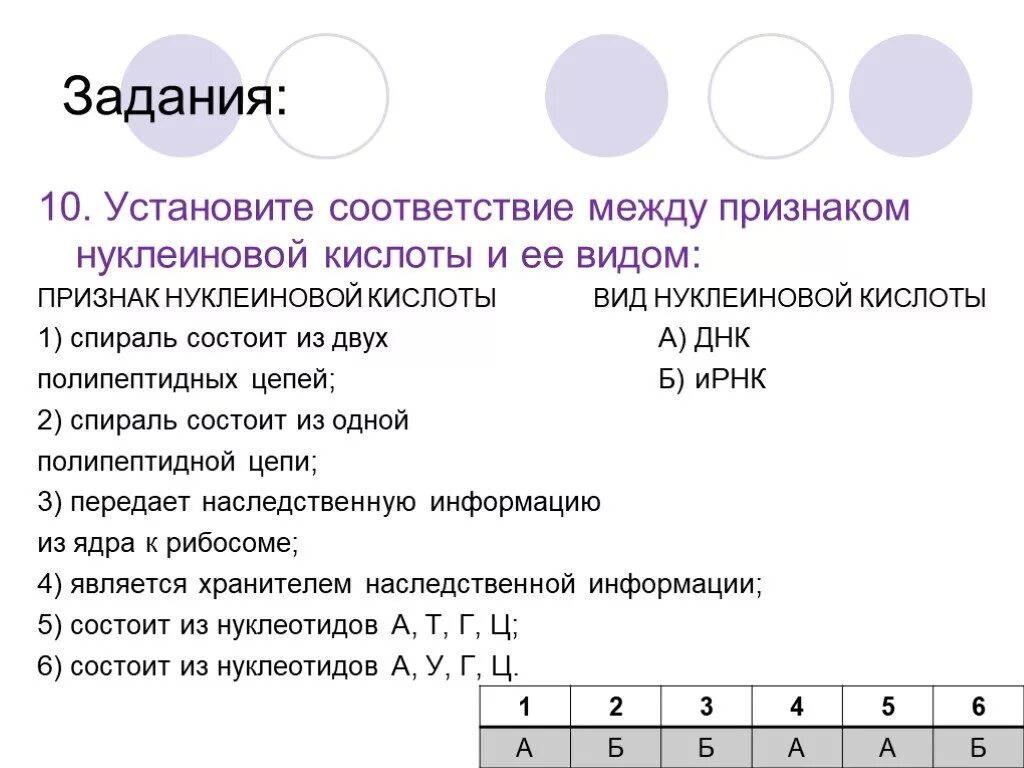 Задачи нуклеиновых кислот