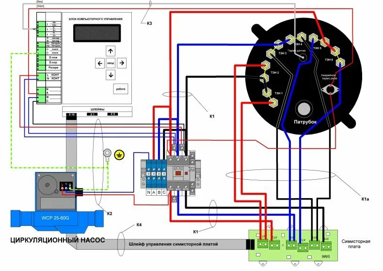 Подключение нагревательного элемента. Схема подключения электрокотла 6 КВТ 220в. Котел ЭОВ 9 схема подключения. Схема подключения ТЭН 6 КВТ на котел. Схема управления электрокотлом.
