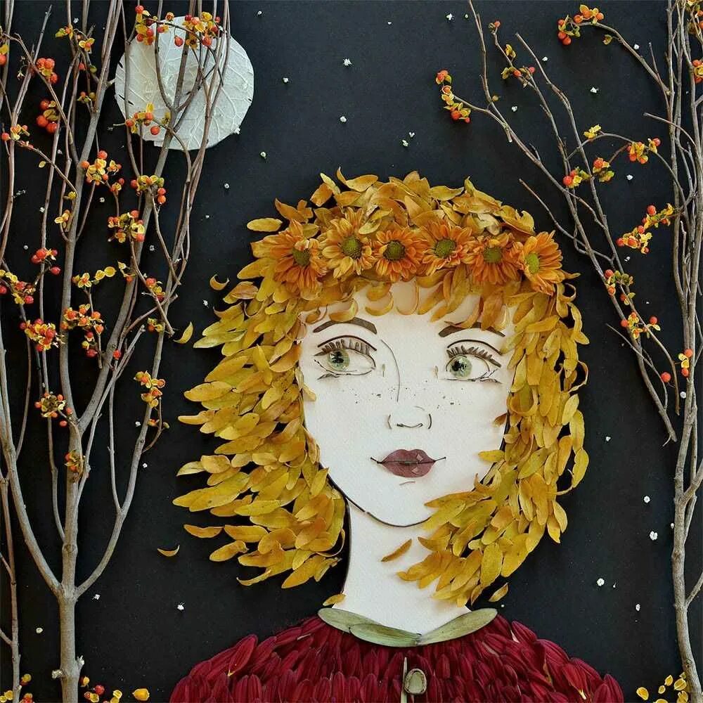 Коллаж из осенних листьев