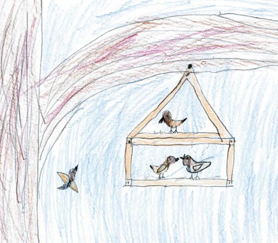 Кормушка для птиц рисунок карандашом. Нарисовать кормушку. Нарисовать кормушку. Как нарисовать кормушку для птиц. Рисование птицы на кормушке.