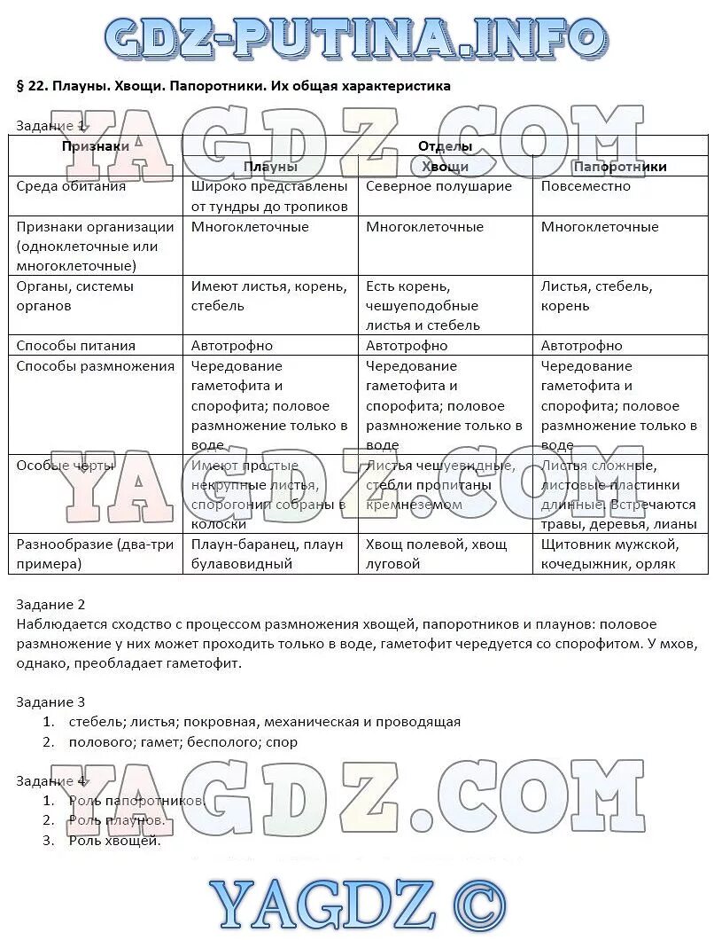Таблица по биологии 7 класс папоротники хвощи СРОЧНО!!!! Сравнение мхов, папоротников и покрытосеменных. ( В таблице!!!!) Шк