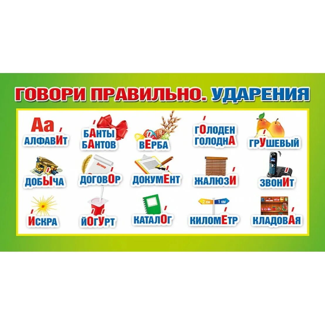 Как правильно ударение улица. Говори правильно!. Говори правильно слова. Плакат говори правильно. Карточки для запоминания ударений.