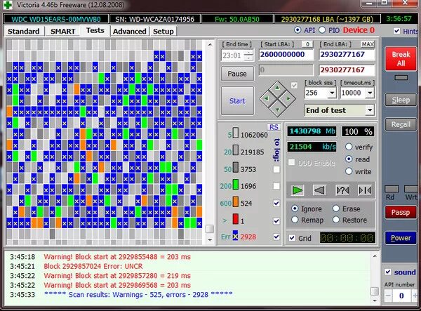 Warning block start at