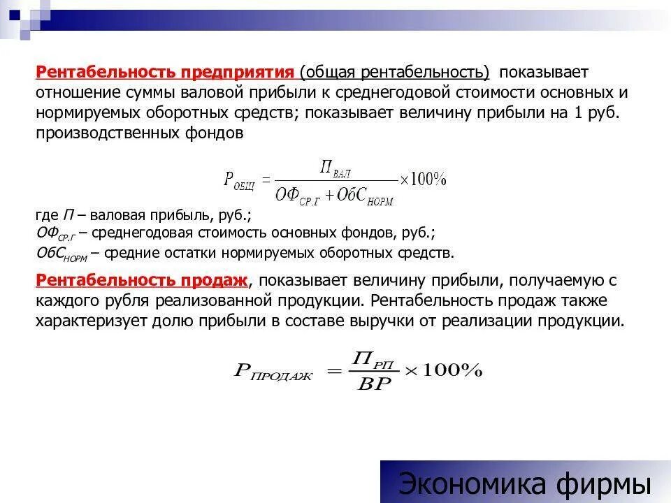 Рентабельность прибыли показывает