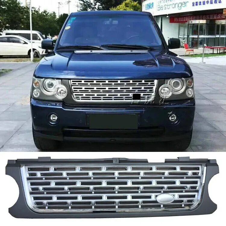 Бампер range rover. Решетка радиатора рендж ровер l322. кронштейн решетки бампера рендж ровер вог 2014. range rover 3 l322 черная решетка. передний бампер рендж ровер l322 2010.
