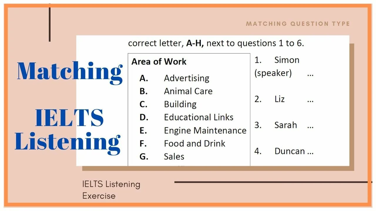 Listening matching task