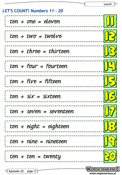 Numbers 1 20 worksheets. Задания numbers Worksheet. Numbers 11-20 упражнения. Задания на счет от 11 до 20 на английском. Примеры на английском до 20.