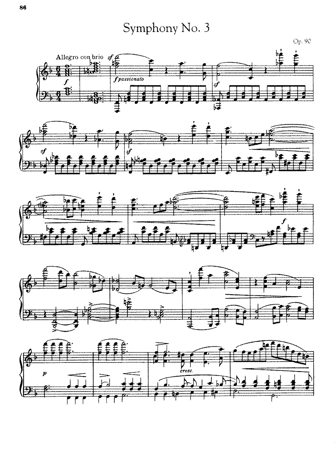 Клавир симфонии ноты. Брамс симфония 3 Ноты. Брамс симфония 3 poco Allegretto Ноты для фортепиано. Ноты для скрипки Брамс симфония 3. Брамс 3 симфония 3 часть Ноты для фортепиано.