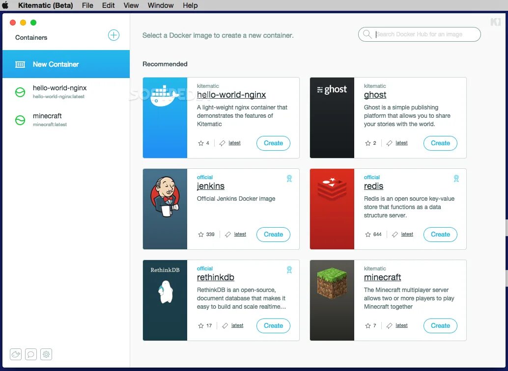 Docker gui. Kitematic. rethink интерфейс. docker key value store. docker windows gui app.