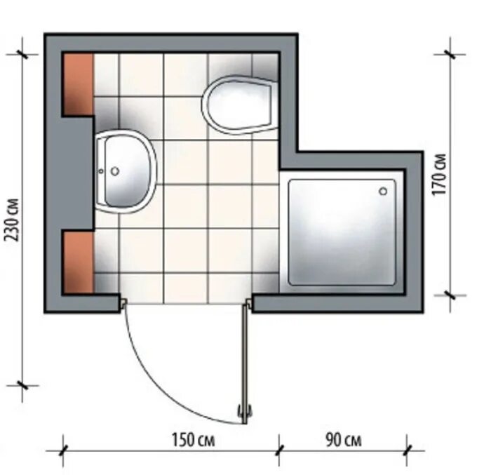 Схема ванной комнаты с душевой кабиной 6м2. Санузел с душевой 2х2 чертеж. Габариты душевой эргономика. Монтажная схема установки кабинок санузлов. Размер душевой в доме
