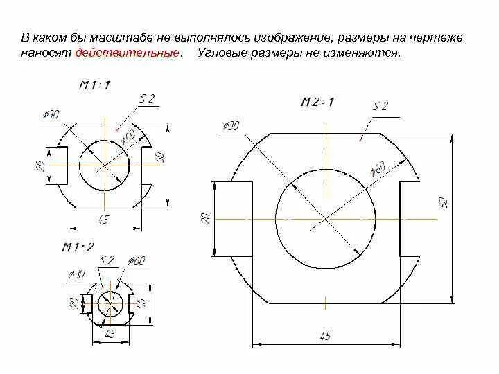 Масштаб служит для придания четкости чертежу изменения реальных размеров деталей