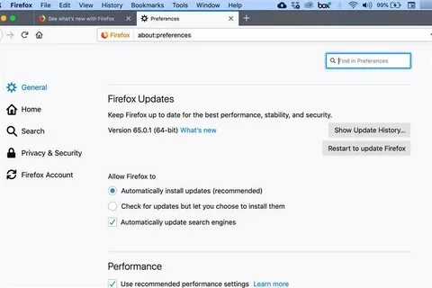 Updates browser
