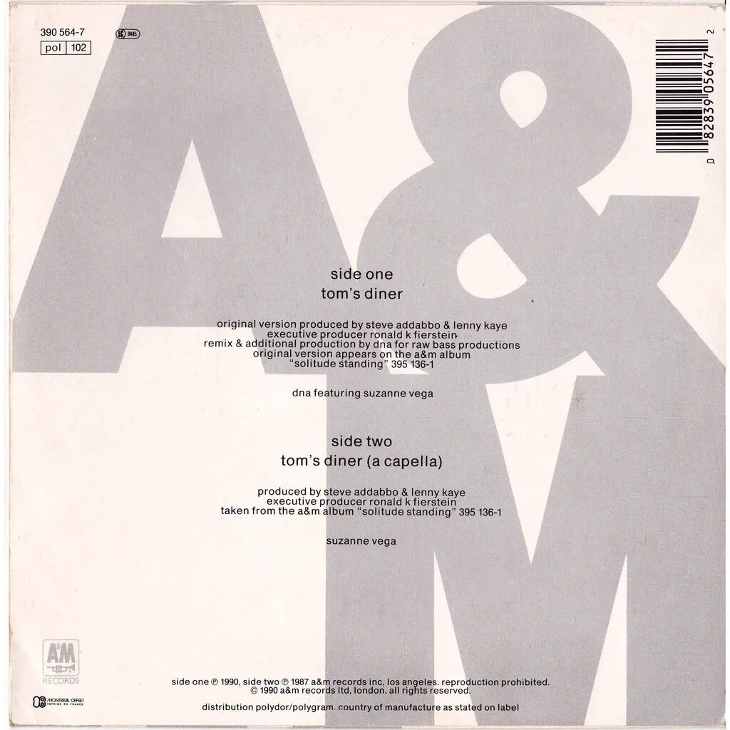 Dna & suzanne vega «tom's diner» (1987). сюзанн вега томс динер. Vega diner. Suzanne vega - tom's diner (featuring dna). Suzanne vega, dna.