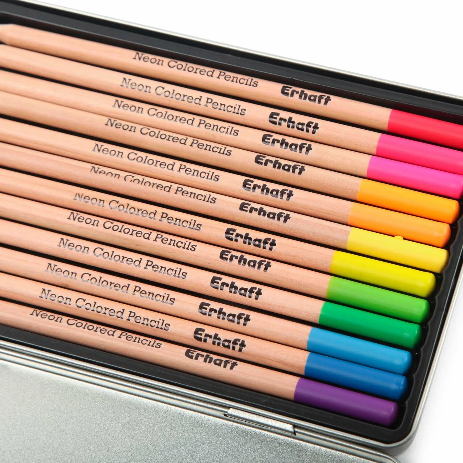 Цветные карандаши Erhaft. Неоновые карандаши для рисования. Карандаши Erhaft 12 цветов. Неоновые карандаши