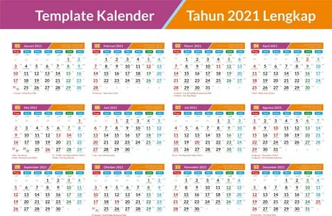 Gambar Kalender Indonesia Berwarna Warni 2021 Kalender Kalendar Images and ...