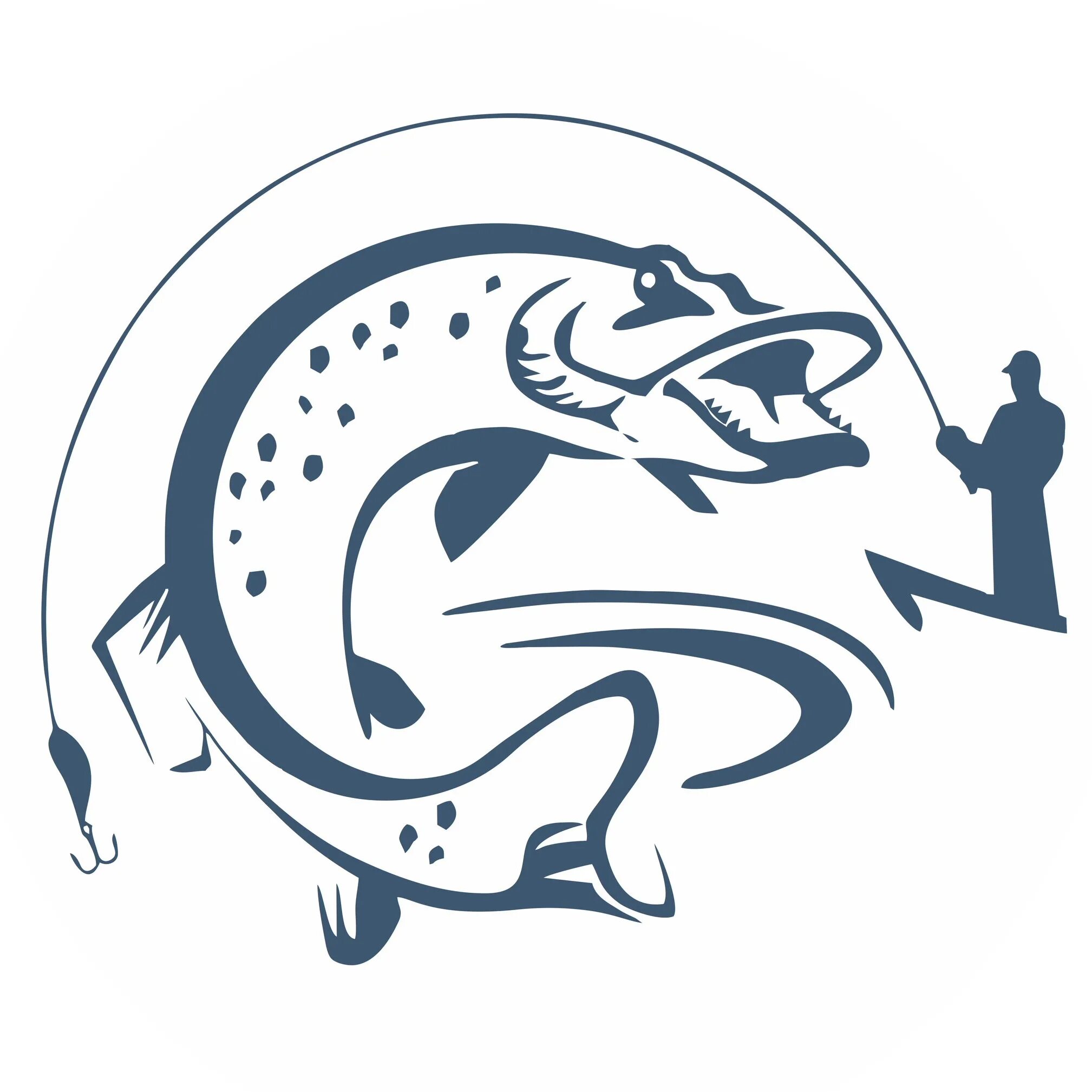 Рыболовные эмблемы. Логотип на рыбацкую тему. Стилизованная щука. Щука логотип.