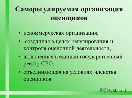 Экспертами саморегулируемой организации оценщиков