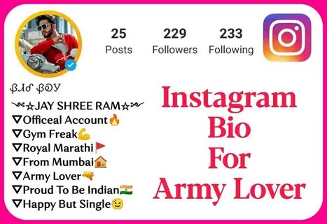 150+ Army Bio For Instagram Instagram Bio For Army Lovers 2023 " Hindiyaro.com