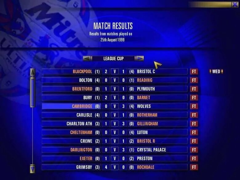 Match results c