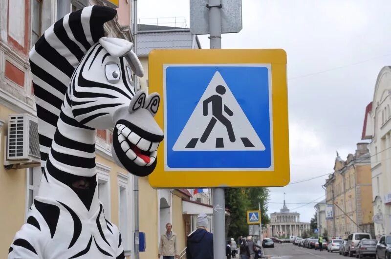 Зебра без знака. Зебра пешеходный переход.