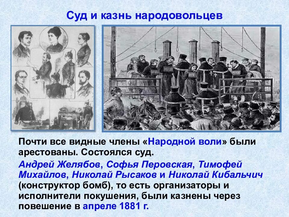 В каком году была разгромлена народная воля. Народная воля при александре 2 участники. казнь народовольцев при александре 3. казнь народовольцев при александре 2.