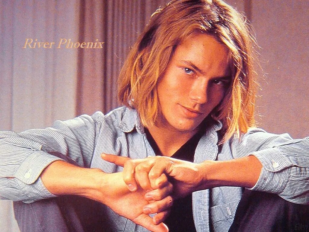 Ривер. Ривер Феникс. Ривер Джуд Феникс. Ривер Феникс (River Phoenix). Ривер Феникс с длинными волосами.