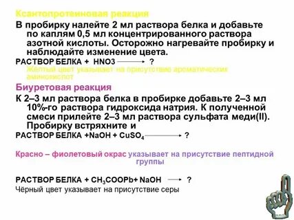 Яичный белок азотная кислота