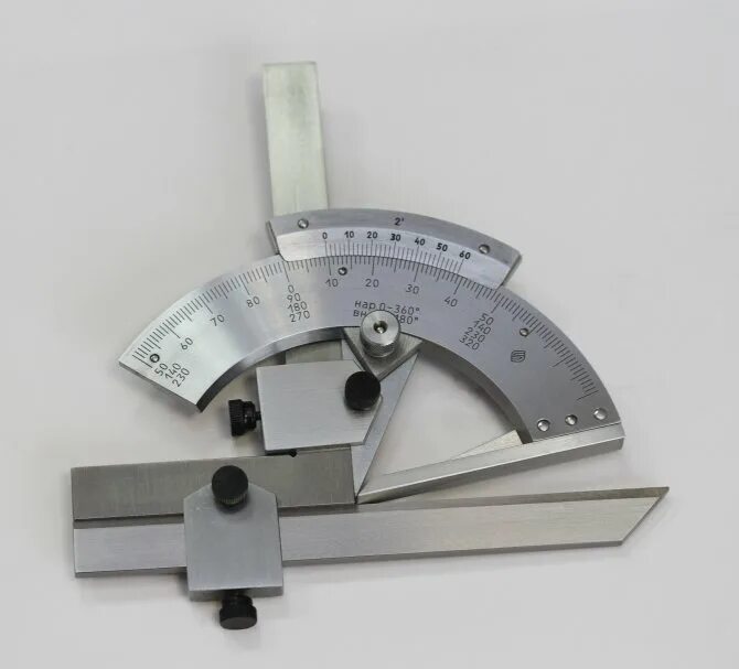 Угольник малка. Градус инструмент. Угломер-транспортир 0-180°, d=85мм, l=200мм griff. Градус инструмент. Угломер нержавейка.