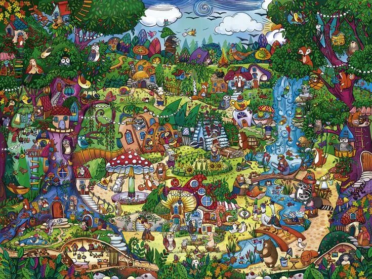 Самые мелкие детали. James rizzi. Дудлы керби розанес. Kerby rosanes animorphia. Художник jan van haasteren.