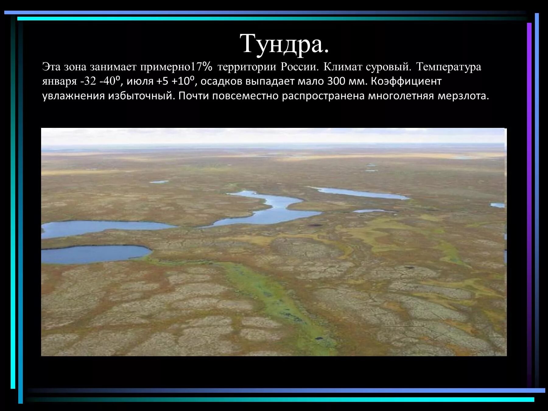 Характер увлажнения и теплового режима тундры. Климатическая зона тундра. климат тундры на территории россии. занимаемая территория тундры. зона тундр занимает.
