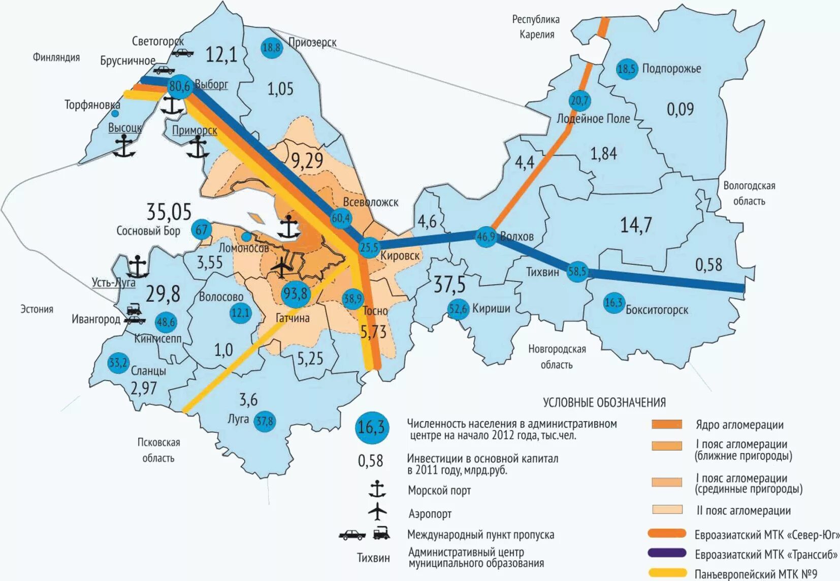 Численность населения районов ленинградской области. Экономическая карта Ленобласти. Ленинградская область. Карта. Санкт-Петербургская агломерация. Транспортная инфраструктура Ленинградской области.