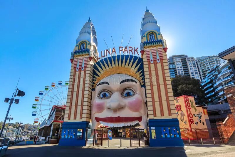 Луна парк 2. Луна парк Сидней. Лунапарк Австралия. Luna Park Австралия. Лунапарк Австралия аттракционы.