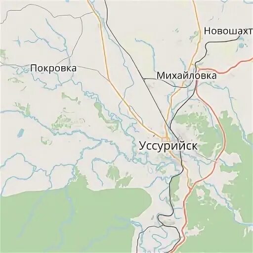 Города рядом с уссурийском
