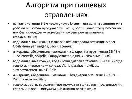 Лечение при пищевом отравлении