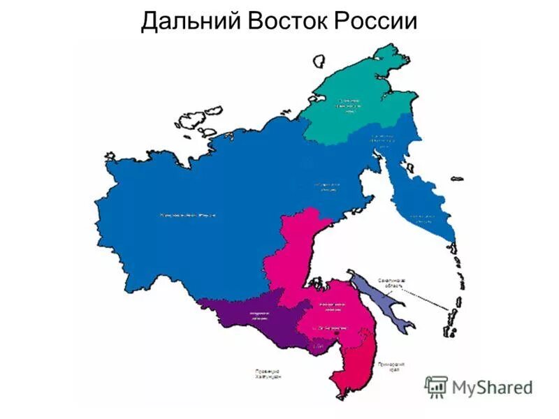 Самый большой субъект дальнего востока. Дальний Восток на карте. Дальневосточный регион на карте. Карта дальнегоьвостока. Катра дальнешо Востока.