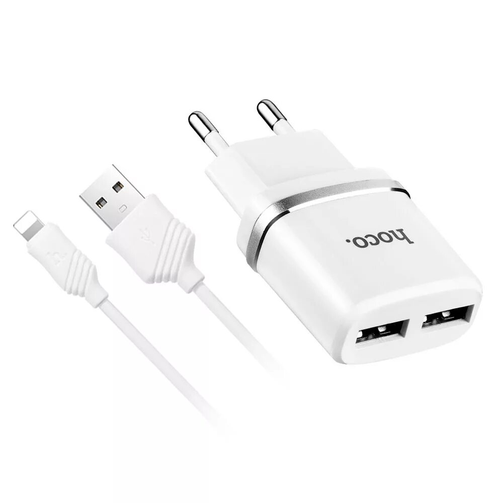 СЗУ/2usb Hoco c12 2.4a. СЗУ адаптер Hoco c12 2usb 2.4a белый в уп.. Зарядка Hoco 2.4a. З.У. Hoco сетевое c12 2xusb 2.4a+кабель MICROUSB белое.