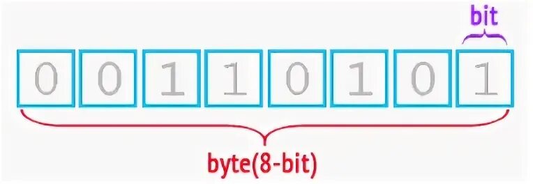 53 байта в биты